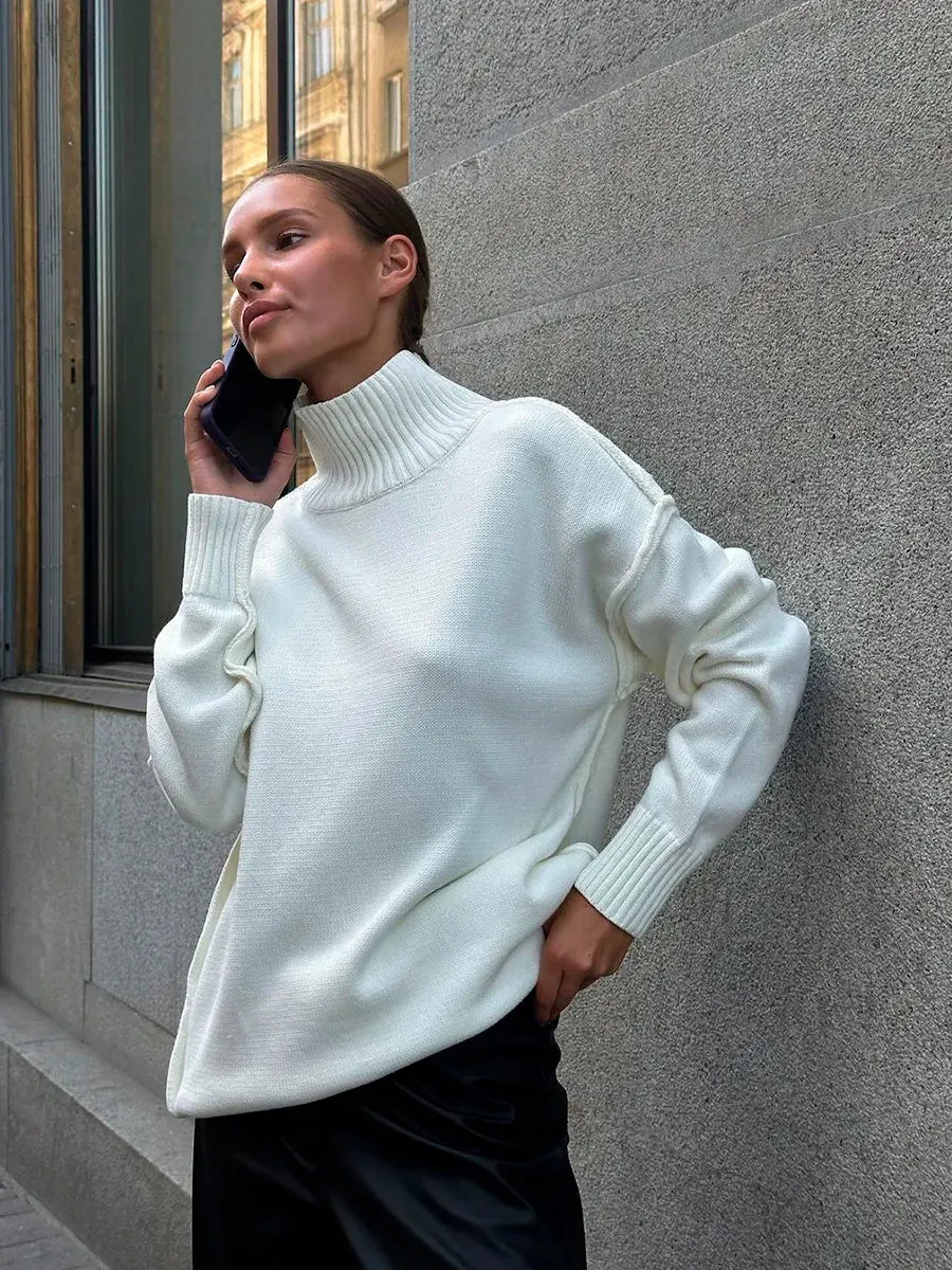 Mercia - Pull col roulé simple et ample